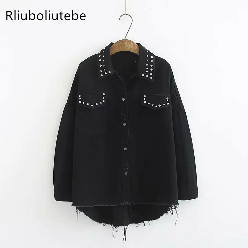 Black long denim jacket women loose Tassel hole vintage ripped steampunk outerwear pocket long sleeve jeans coat denim outwear
Black long denim jacket women loose Tassel hole vintage ripped steampunk outerwear pocket long sleeve jeans coat denim outwear