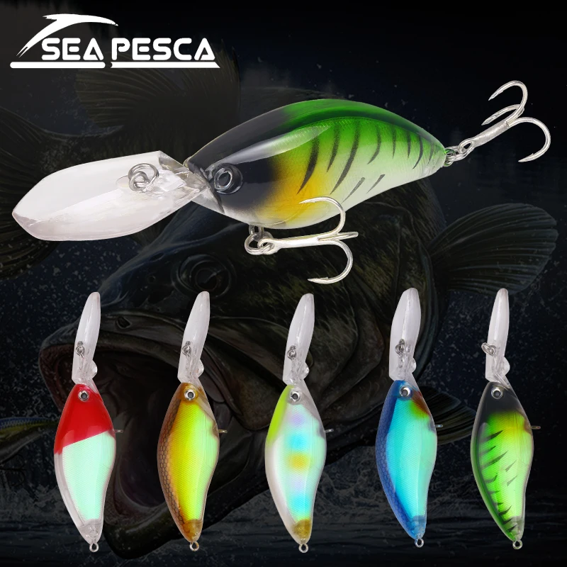 SEAPESCA Cank большой язычок снасти плавающий Глубокий Дайвинг Crankbait 70 мм/17 8 г тройные