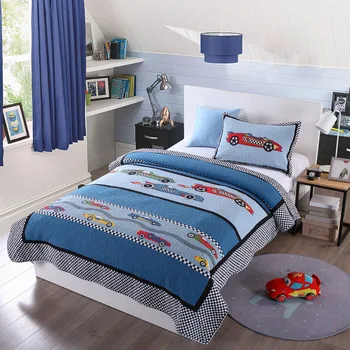 CHAUSUB Kids Bedspread Quilt Set 2pc Cotton Quilts Racing Car Applique Bed Cover Pillowcase Boys Coverlet Twin Size Blanket Blue
CHAUSUB Kids Bedspread Quilt Set 2pc Cotton Quilts Racing Car Applique Bed Cover Pillowcase Boys Coverlet Twin Size Blanket Blue