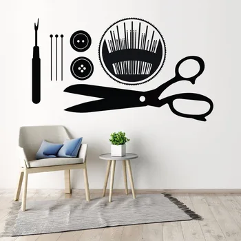 Sewing Wall Art Decals Seamstress Gift Wall Sticker Buttons Pins Sewing Tools Wall Mural Removable Sewing Shop Wall Decor AY1474
Sewing Wall Art Decals Seamstress Gift Wall Sticker Buttons Pins Sewing Tools Wall Mural Removable Sewing Shop Wall Decor AY1474