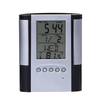 LCD Desk Pen Holder Pencil Container with Calendar Timer Alarm Clock Temperature
LCD Desk Pen Holder Pencil Container with Calendar Timer Alarm Clock Temperature