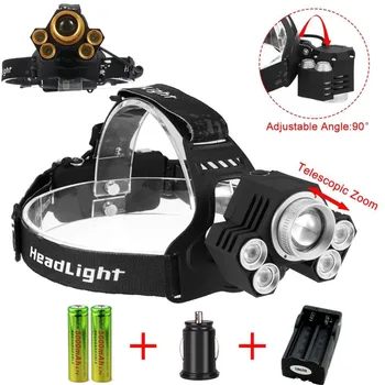 90000LM USB LED Headlamp T6 Rechargeable Headlight 18650 Battery Head Light Zoomable USB Cable+Battery Charger For Gift
90000LM USB LED Headlamp T6 Rechargeable Headlight 18650 Battery Head Light Zoomable USB Cable+Battery Charger For Gift