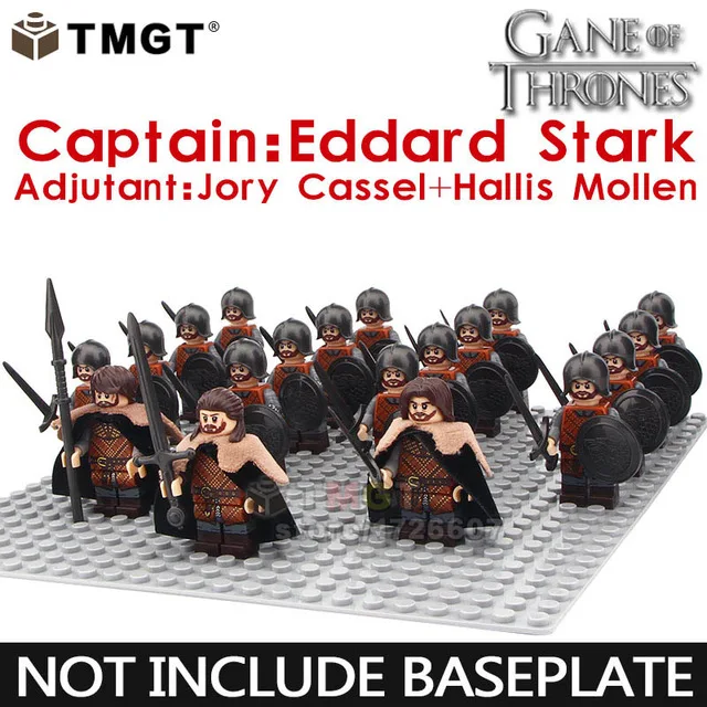 1 Set Game of Thrones Captain Eddard Stark Jory Cassel Hallis Mollen Soldiers Military Building Blocks Gifts Toys For Children
1 Set Game of Thrones Captain Eddard Stark Jory Cassel Hallis Mollen Soldiers Military Building Blocks Gifts Toys For Children
