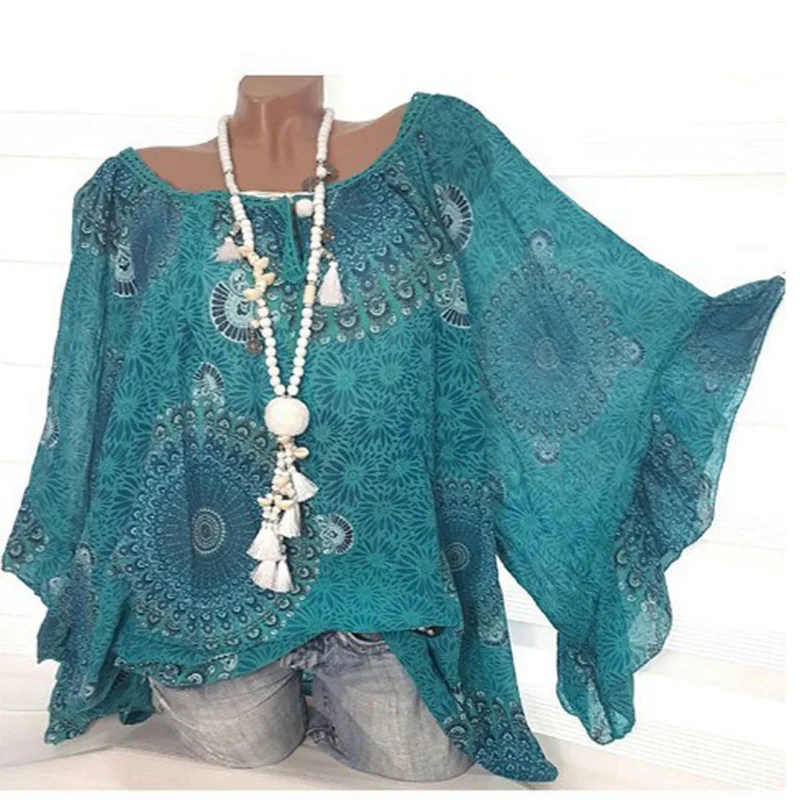2019 Summer Women Printed bat sleeve Casual Basic Top Stylish Shirt Female Plus Size 5XL V-neck Puff Long Sleeve Loose blouse
2019 Summer Women Printed bat sleeve Casual Basic Top Stylish Shirt Female Plus Size 5XL V-neck Puff Long Sleeve Loose blouse