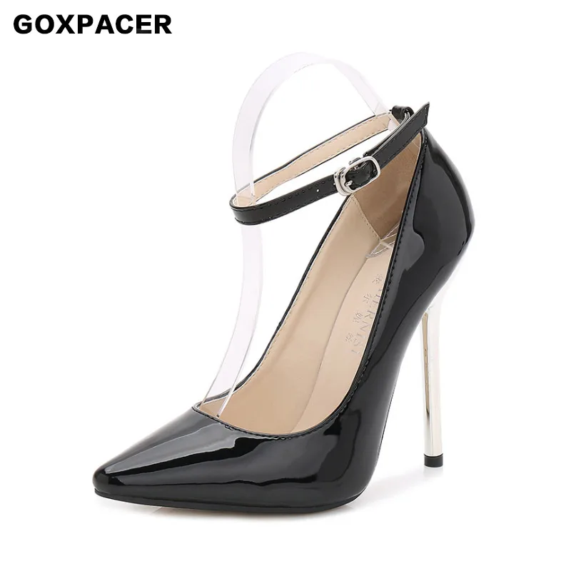 GOXPACER 2019 New 13 cm Black Plated Metal Heel Catwalk Shows Sexy Plus Size Heels Women Shoes Strappy Sandals Free P
GOXPACER 2019 New 13 cm Black Plated Metal Heel Catwalk Shows Sexy Plus Size Heels Women Shoes Strappy Sandals Free P