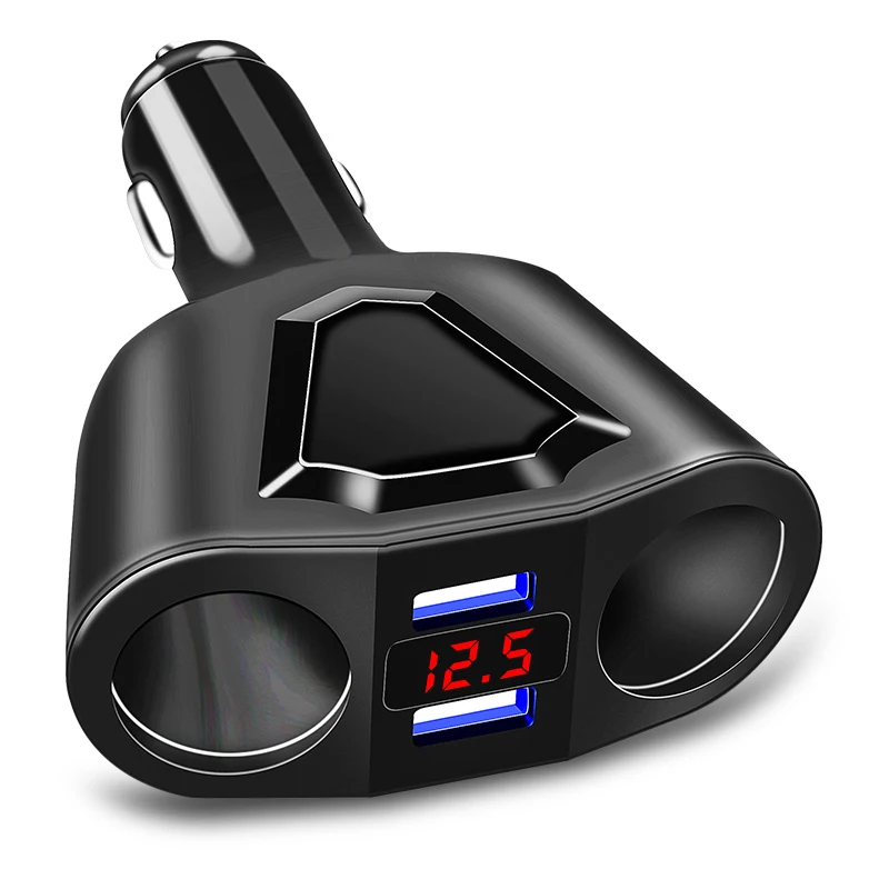 5V 3.1A Dual USB Car Charger+2 Cigarette Lighter Sockets 120W Power Support Display Current Volmeter For iPhone iPad Samsung
5V 3.1A Dual USB Car Charger+2 Cigarette Lighter Sockets 120W Power Support Display Current Volmeter For iPhone iPad Samsung