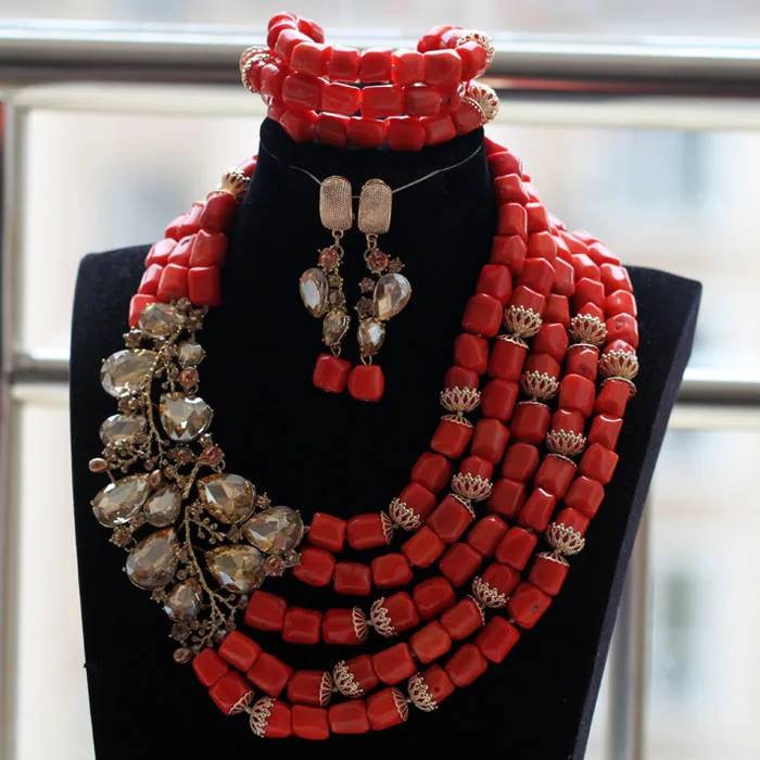 Coral Mix Crystal Rhinestone African Jewellery Sets Fashion Necklace Set for Party QW1223
Coral Mix Crystal Rhinestone African Jewellery Sets Fashion Necklace Set for Party QW1223