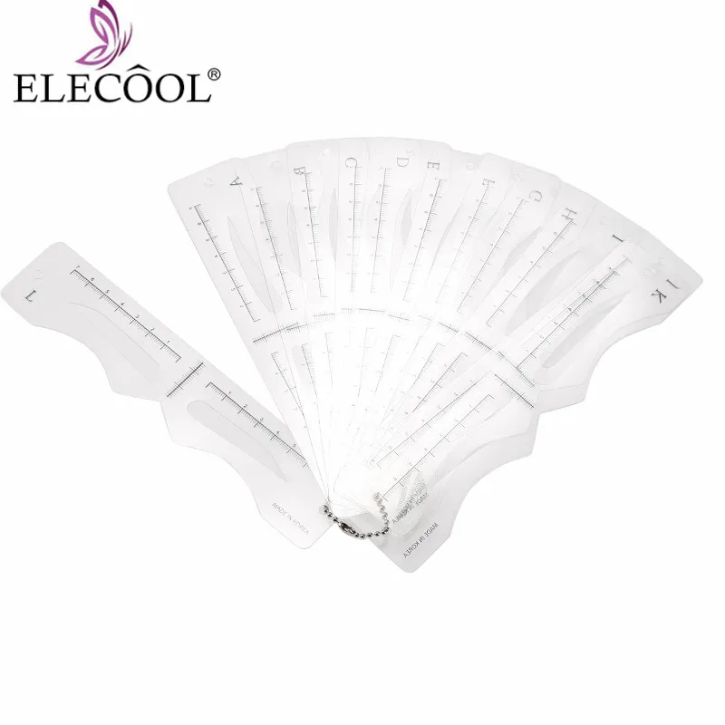 ELECOOL 12pcs/lot Plastic Reusable Eyebrow Grooming Stencil Shape Ruler Measure Tool Makeup Easily-operated Tool For Beginners
ELECOOL 12pcs/lot Plastic Reusable Eyebrow Grooming Stencil Shape Ruler Measure Tool Makeup Easily-operated Tool For Beginners