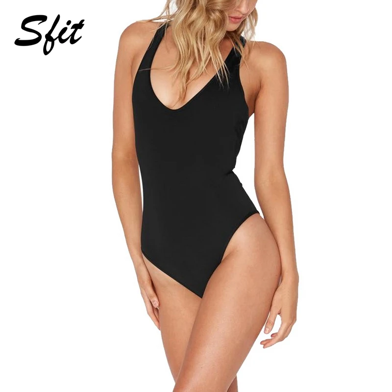 Sfit 2019 Women One Piece Swimsuit Sexy Black Slim Deep V-neck Swimwear Summer Bikini Backless Beachwear Maillot De Bain Femme
Sfit 2019 Women One Piece Swimsuit Sexy Black Slim Deep V-neck Swimwear Summer Bikini Backless Beachwear Maillot De Bain Femme