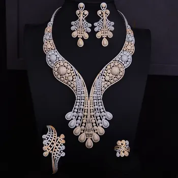 GODKI Luxury Women Nigerian Wedding Naija Bride Cubic Zirconia Necklace Dubai 4PCS Wedding Jewelry Set
GODKI Luxury Women Nigerian Wedding Naija Bride Cubic Zirconia Necklace Dubai 4PCS Wedding Jewelry Set