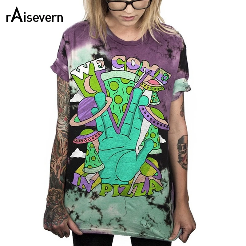 Raisevern Loose Summer Tshirt We Come To Alien Planet in Pizza Funny Print Women T shirt Female Harajuku Womens Tops Dropship
Raisevern Loose Summer Tshirt We Come To Alien Planet in Pizza Funny Print Women T shirt Female Harajuku Womens Tops Dropship