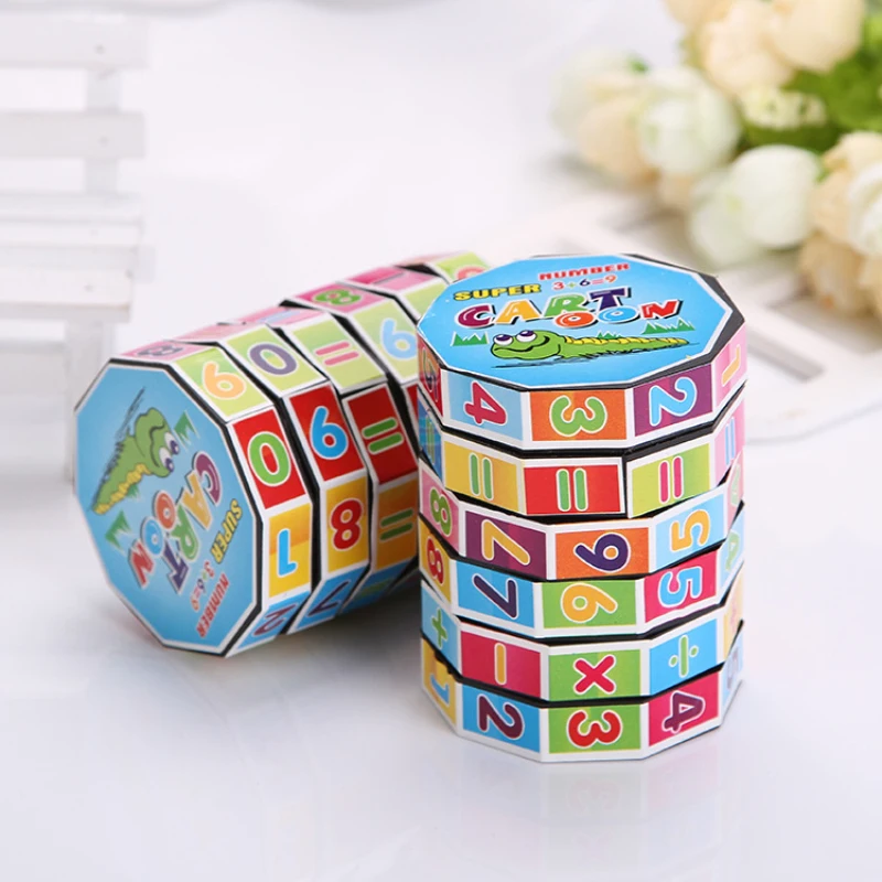 

1PC Children Education Learning Math Toys Teaching Aids Puzzle Cube for Kids Math Spell Answer Toys DS29