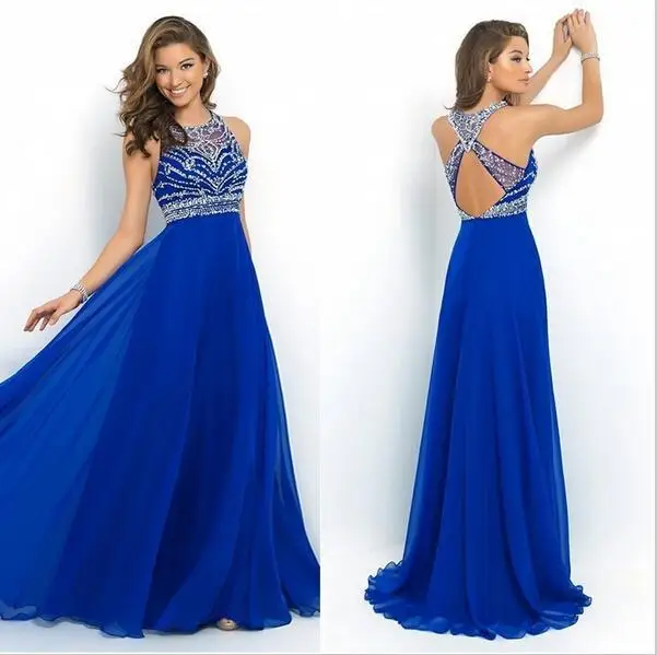summer Dress Blue Chiffon A-Line 2018 dress Bandage Backless Sparkly Beading Long Dresses New Elegant Royal dress
summer Dress Blue Chiffon A-Line 2018 dress Bandage Backless Sparkly Beading Long Dresses New Elegant Royal dress
