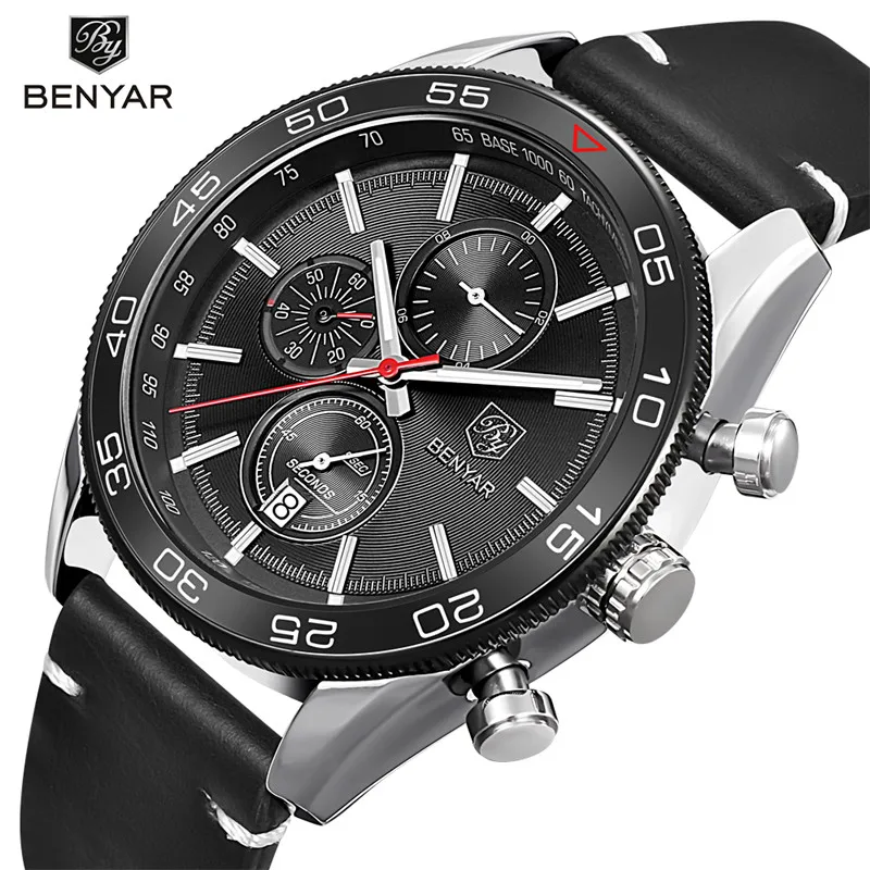 BENYAR Men Watch Chronograph Waterproof Sport Genuine Leather Mens Wrist Watches Top Brand Luxury Military Army Man Clock 5106
BENYAR Men Watch Chronograph Waterproof Sport Genuine Leather Mens Wrist Watches Top Brand Luxury Military Army Man Clock 5106