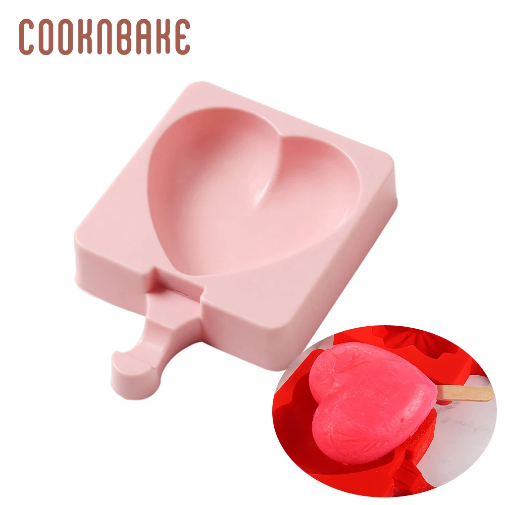 COOKNBAKE Silicone Ice Cream maker heart Silicone Ice Cube tray freezer ice lolly Tool candy juice bar making tool with stick
COOKNBAKE Silicone Ice Cream maker heart Silicone Ice Cube tray freezer ice lolly Tool candy juice bar making tool with stick