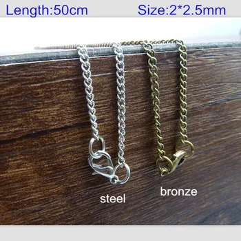 10 Pcs 19 inches (50cm) Twisted Necklace Chain With Lobster Clasp,Good Quality Brass Chain 2*2.5mm Jewelry Chain For Pendant
10 Pcs 19 inches (50cm) Twisted Necklace Chain With Lobster Clasp,Good Quality Brass Chain 2*2.5mm Jewelry Chain For Pendant