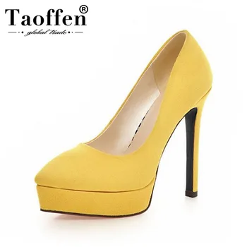 Taoffen Pointed Toe Platform Women Pumps Solid Color Slip On Thin Heels Shoes Fashion Party Wedding Women Footwear Size 32-43
Taoffen Pointed Toe Platform Women Pumps Solid Color Slip On Thin Heels Shoes Fashion Party Wedding Women Footwear Size 32-43