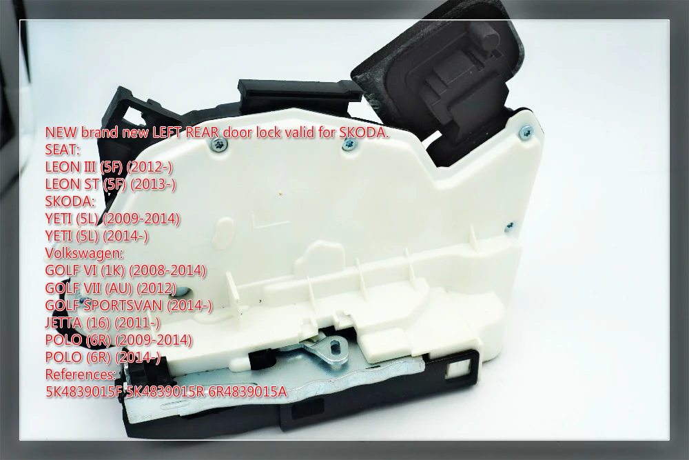 rear left Door Lock Actuator FOR Volkswagen GOLF 6 JETTA 5C POLO SKODA YETI SKODA RAPID 5K4839015F 5K4 839 015 F R M
rear left Door Lock Actuator FOR Volkswagen GOLF 6 JETTA 5C POLO SKODA YETI SKODA RAPID 5K4839015F 5K4 839 015 F R M