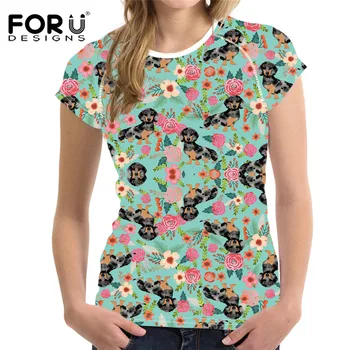 FORUDESIGNS Dachshund Flower Design Casual Tops Shirts Summer Short Sleeve Female Tee Shirts Girls Brand Clothes Tee Shirts Lady
FORUDESIGNS Dachshund Flower Design Casual Tops Shirts Summer Short Sleeve Female Tee Shirts Girls Brand Clothes Tee Shirts Lady