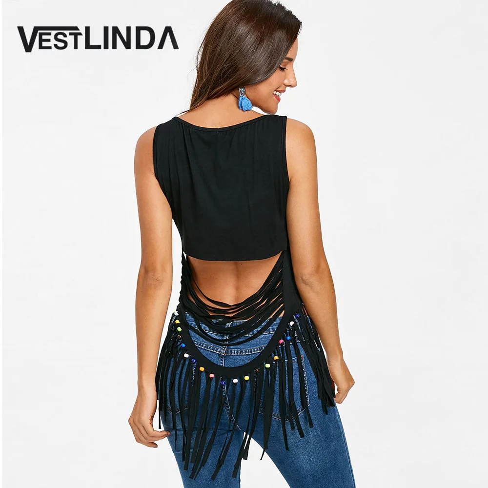 VESTLINDA Tank Top Women Clothing Beaded Fringed U Neck Sleeveless Camisole Tank Top Summer Casual Black Tops Tees Tassel Top
VESTLINDA Tank Top Women Clothing Beaded Fringed U Neck Sleeveless Camisole Tank Top Summer Casual Black Tops Tees Tassel Top