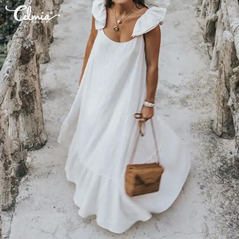 Women Ruffled Party Dress Celmia 2019 Summer Beach Sundress Sexy Short Sleeve Casual Solid Loose Long Maxi Vestidos Plus Size
Women Ruffled Party Dress Celmia 2019 Summer Beach Sundress Sexy Short Sleeve Casual Solid Loose Long Maxi Vestidos Plus Size