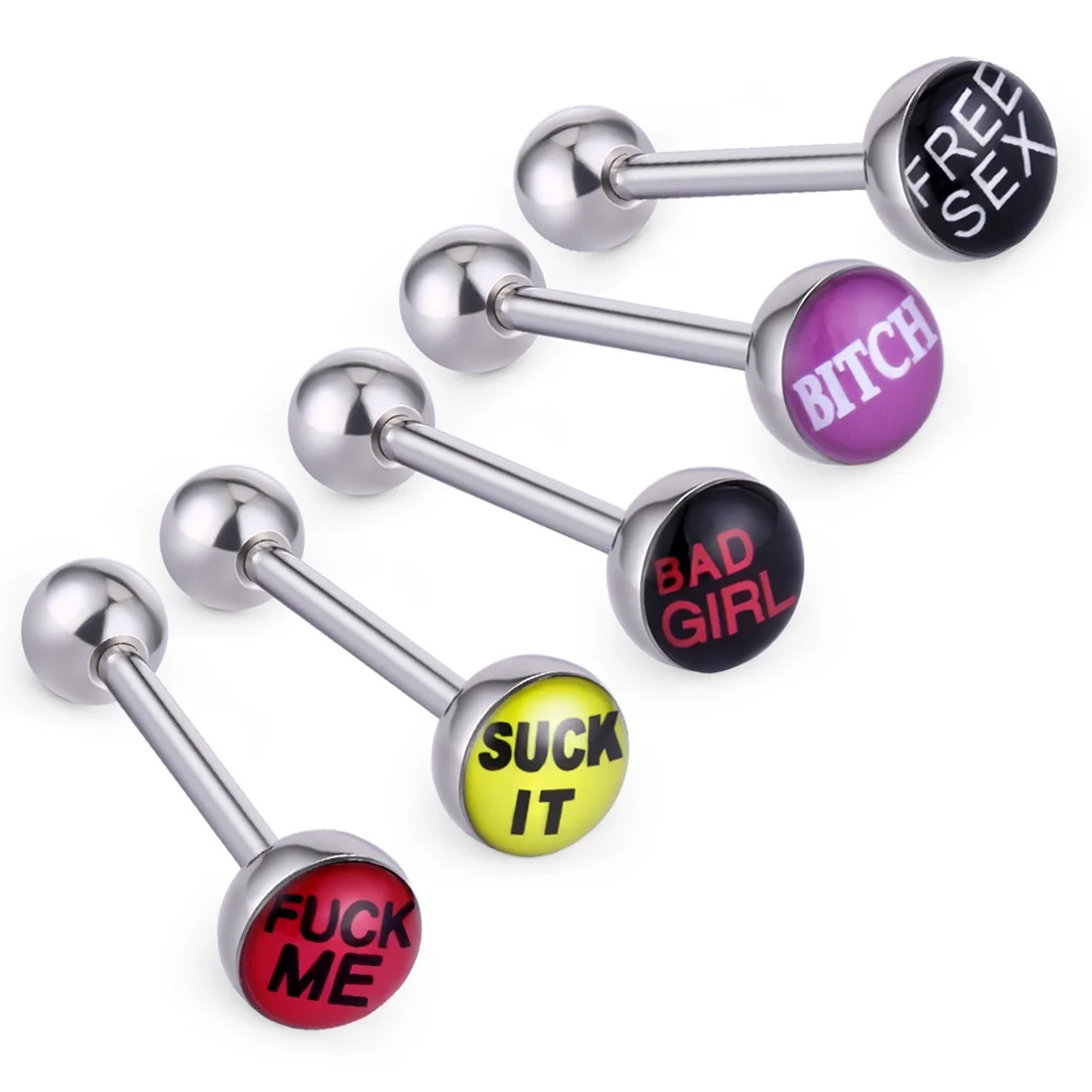 5pcs/lot Popular Language Piercing Tongue Ring Barbell Piercings 316L Stainless Steel Piercing Langue 14G for Girls Women SD046
5pcs/lot Popular Language Piercing Tongue Ring Barbell Piercings 316L Stainless Steel Piercing Langue 14G for Girls Women SD046