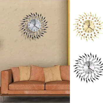 Creative living room decorative clock Wrought Iron Diamond Fashion Vintage flowers Wall Clock Bedroom Silent Metal L517 
Creative living room decorative clock Wrought Iron Diamond Fashion Vintage flowers Wall Clock Bedroom Silent Metal L517