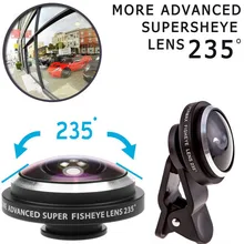 Clip 235 Degrees Super Fisheye Camera Fish Eye Universele Lens For Smartphone iPhone Samsung Xiaomi Huawei Mobile Phone Lenses