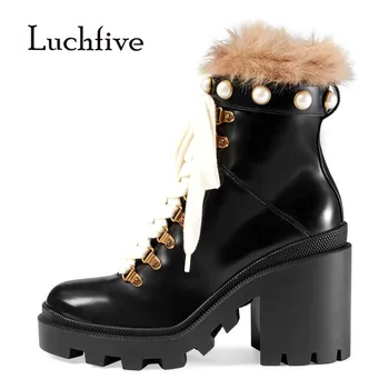 2018 Runway Ankle Boots Woman Round Toe Pearl Fur Boots Woman Fashion High Heel Platform Boots
2018 Runway Ankle Boots Woman Round Toe Pearl Fur Boots Woman Fashion High Heel Platform Boots