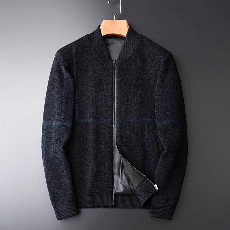 Minglu Plaid Mens Sweaters Luxury Napping Stand Collar Cardigan Sweater Male Fashion Computer Knitted Zipper Sweater Man Winter
Minglu Plaid Mens Sweaters Luxury Napping Stand Collar Cardigan Sweater Male Fashion Computer Knitted Zipper Sweater Man Winter