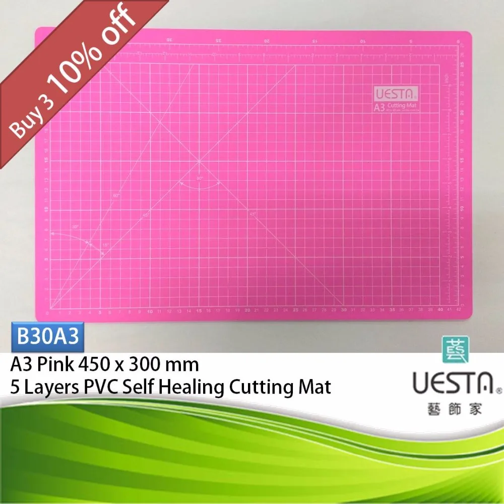 Pink 3.0mm Rectangle Self Healing 5 Layers PVC Cutting Mat A3 45x30 cm 18x12 inch
Pink 3.0mm Rectangle Self Healing 5 Layers PVC Cutting Mat A3 45x30 cm 18x12 inch