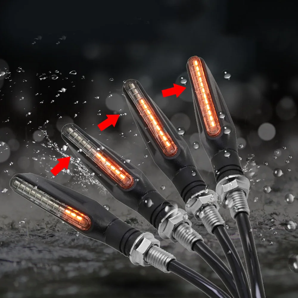 4pcs Universal LED Motorcycle Direction Indicator Turn Signals Flexible Light Lamp Running Water Flicker
4pcs Universal LED Motorcycle Direction Indicator Turn Signals Flexible Light Lamp Running Water Flicker