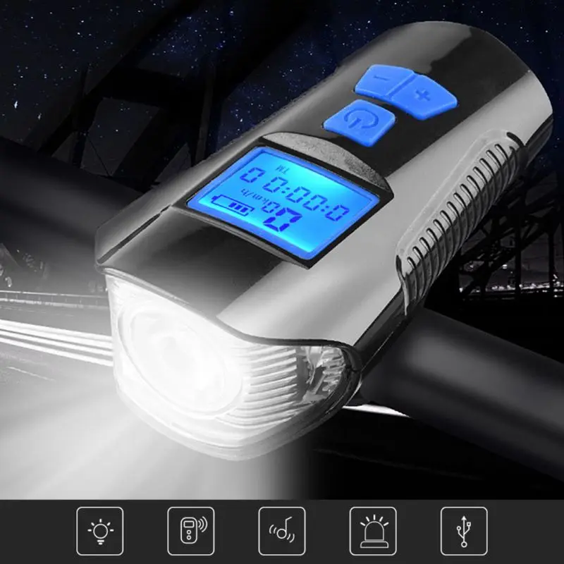 Bicycle Front Light LED USB Rechargeable Bike Torch With Computer Electric Horn Handlebar Headlight For Cycling
Bicycle Front Light LED USB Rechargeable Bike Torch With Computer Electric Horn Handlebar Headlight For Cycling