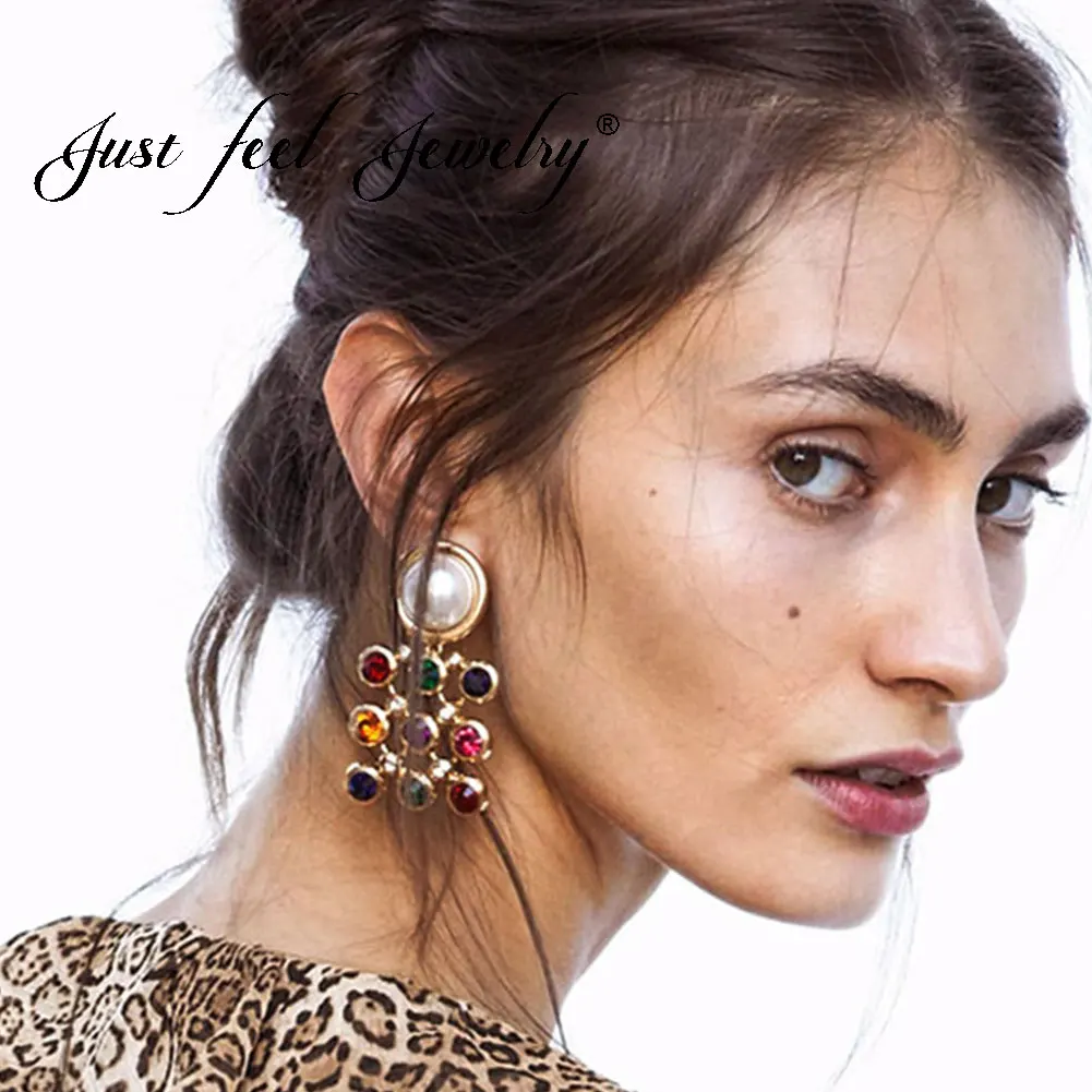 JUST FEEL ZA 6 Colors Crystal Dangle Earrings Fashion New Geometric Simulated Pearl Drop Earring For Women Wedding Party Jewelry
JUST FEEL ZA 6 Colors Crystal Dangle Earrings Fashion New Geometric Simulated Pearl Drop Earring For Women Wedding Party Jewelry