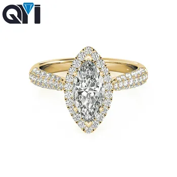 QYI Women Jewelry 14k Yellow gold 1.2 ct Marquise Cut Women Engagement Jewelry Shining Zircon Wedding Finger Rings
QYI Women Jewelry 14k Yellow gold 1.2 ct Marquise Cut Women Engagement Jewelry Shining Zircon Wedding Finger Rings