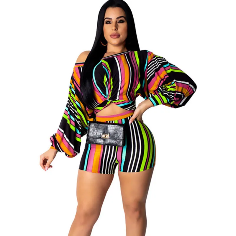 Women Striped Print Plus Size 2 Two Piece Set Casual Loose Long Sleeve Crop Top and Shorts Sexy Club Summer Matching Set Outfits
Women Striped Print Plus Size 2 Two Piece Set Casual Loose Long Sleeve Crop Top and Shorts Sexy Club Summer Matching Set Outfits