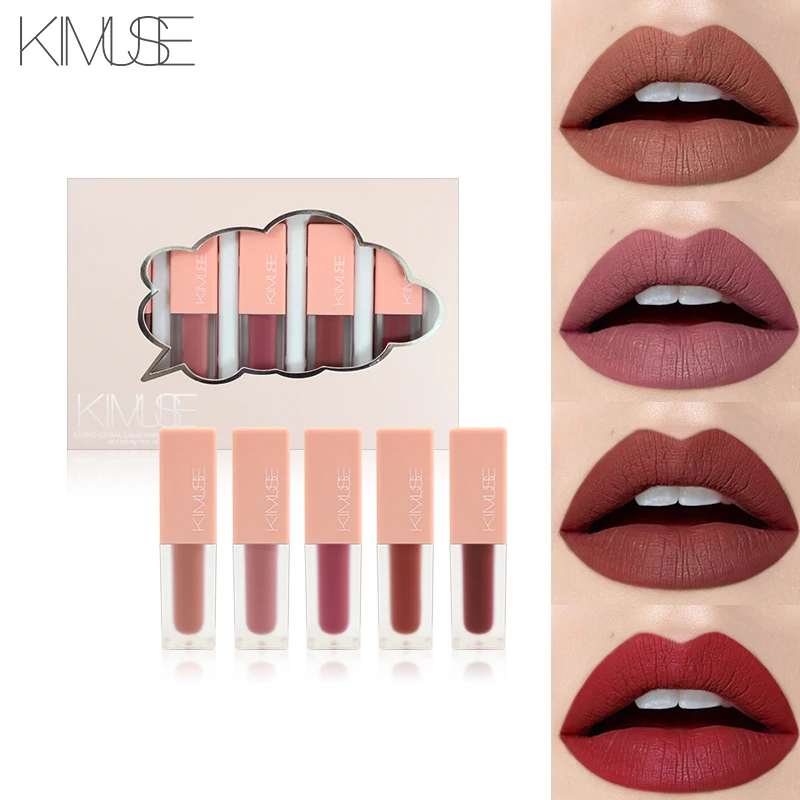 KIMUSE Red Matte Nude Lipstick Set 5pcs Set Waterproof Long Lasting Pigment Lip Make Up Set Nature Liquid Lipsticks Set
KIMUSE Red Matte Nude Lipstick Set 5pcs Set Waterproof Long Lasting Pigment Lip Make Up Set Nature Liquid Lipsticks Set