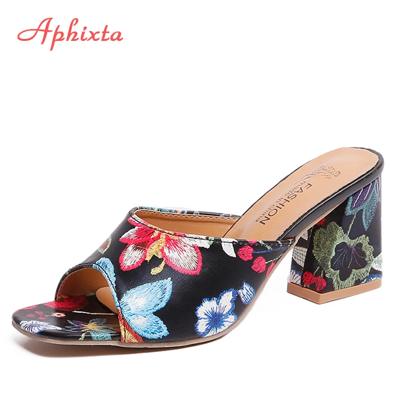 Aphixta Flower Slippers Woman Summer Women Shoes Ladies Shoes Peep toe Square Heels Slides Slipper Sapato Beach Slippers
Aphixta Flower Slippers Woman Summer Women Shoes Ladies Shoes Peep toe Square Heels Slides Slipper Sapato Beach Slippers