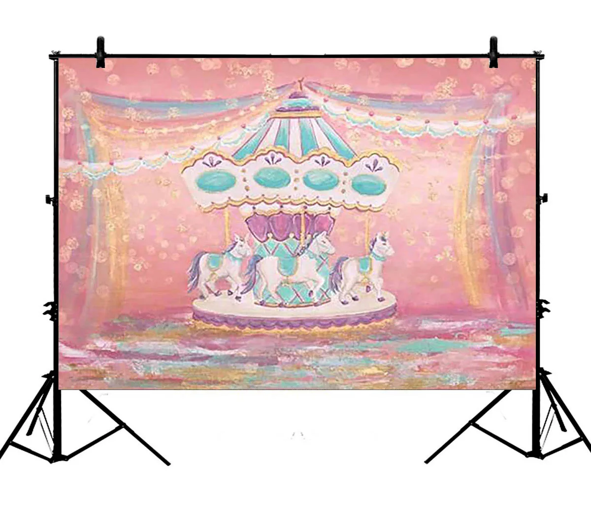 5x7ft Pink Color White Carousel Polyester Photo Background Portrait Backdrop
5x7ft Pink Color White Carousel Polyester Photo Background Portrait Backdrop