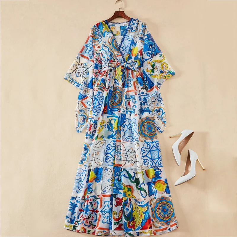 Runway Designer Floral Print V-Neck 2019 Summer Hollow Out Woman Maxi Dress Holiday Vacation Dress Vestidos
Runway Designer Floral Print V-Neck 2019 Summer Hollow Out Woman Maxi Dress Holiday Vacation Dress Vestidos