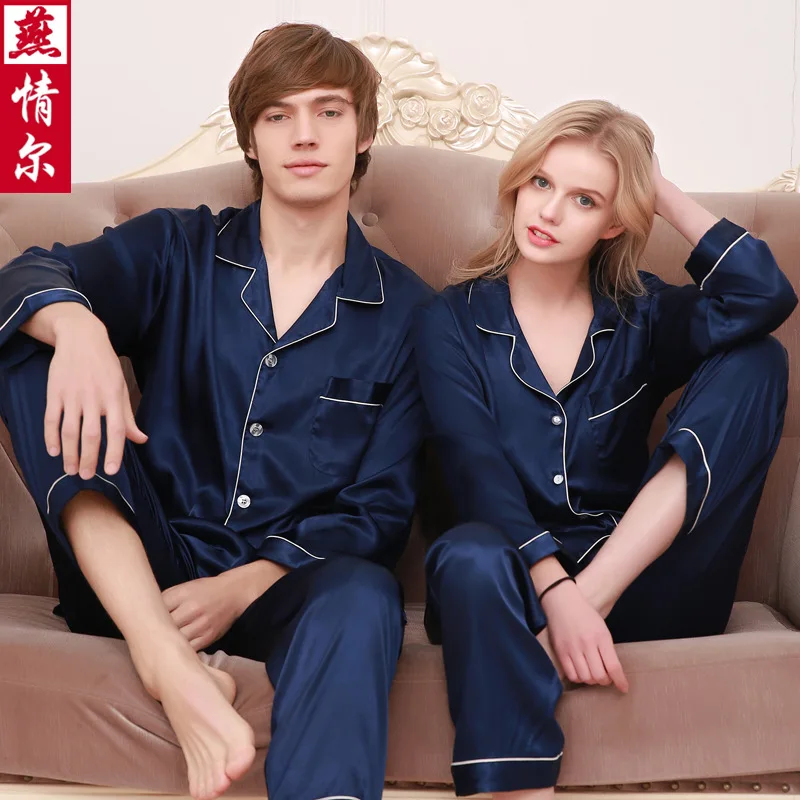 Couple Pajamas 2019 New Spring and Autumn Simulation Silk Couple Pajamas Ice Silk Long Sleeve Large Size Couple Pajamas Set
Couple Pajamas 2019 New Spring and Autumn Simulation Silk Couple Pajamas Ice Silk Long Sleeve Large Size Couple Pajamas Set