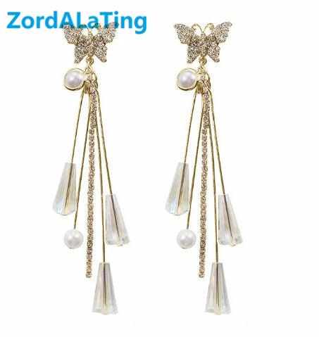 S925 silver needle crystal earrings for women butterfly temperament long tassel girl earring drop personality party celebrity
S925 silver needle crystal earrings for women butterfly temperament long tassel girl earring drop personality party celebrity