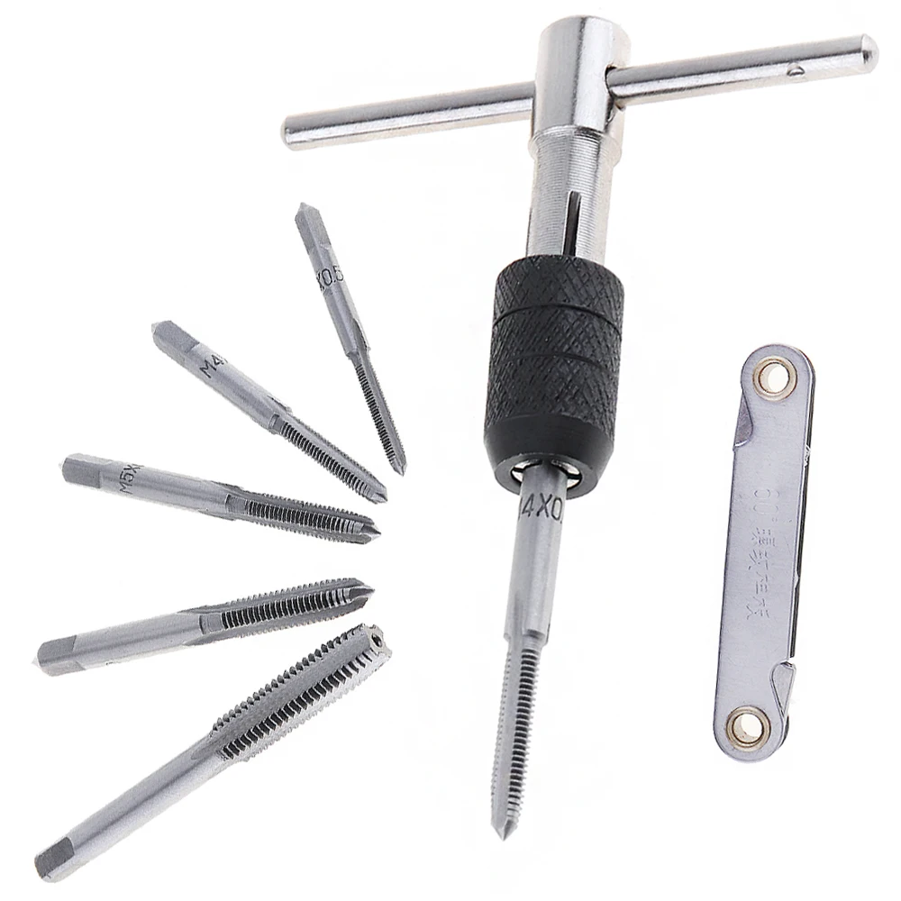 7pcs/set Multifunction T-type Screw Thread Taps Reamer with M3 M4 M5 M6 M8 Tap and Screw Gauge Set for Machine Hand Use
7pcs/set Multifunction T-type Screw Thread Taps Reamer with M3 M4 M5 M6 M8 Tap and Screw Gauge Set for Machine Hand Use