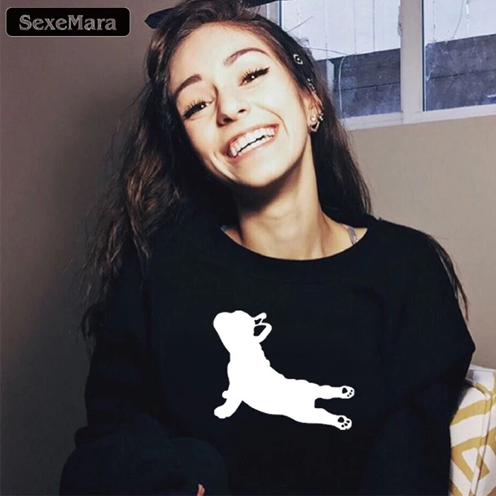 SexeMara Spring Autumn Women Sweatshirt Print French Bulldog FitnessPose Sweatshirt Pullovers Cotton Tops Free Shipping
SexeMara Spring Autumn Women Sweatshirt Print French Bulldog FitnessPose Sweatshirt Pullovers Cotton Tops Free Shipping