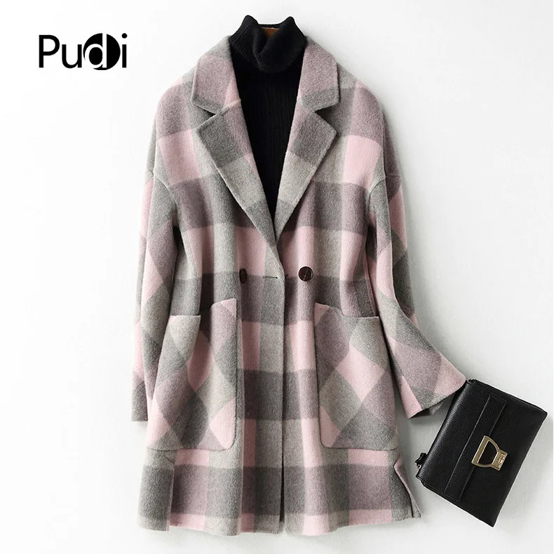 PUDI RO18140 2019 Women Fall Winter lady double side wool big plaid jacket with pocket free style pocket leisure coat 
PUDI RO18140 2019 Women Fall Winter lady double side wool big plaid jacket with pocket free style pocket leisure coat