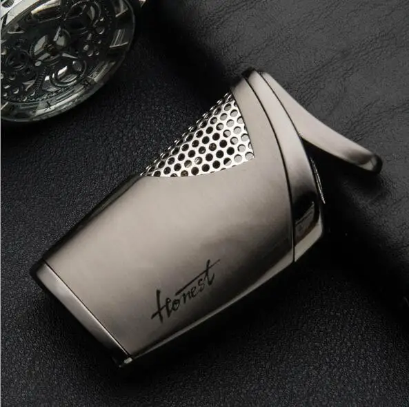 HONEST genuine personalized fashion fine inflatable metal alloy windproof gas lighter three direct blue jet flames
HONEST genuine personalized fashion fine inflatable metal alloy windproof gas lighter three direct blue jet flames