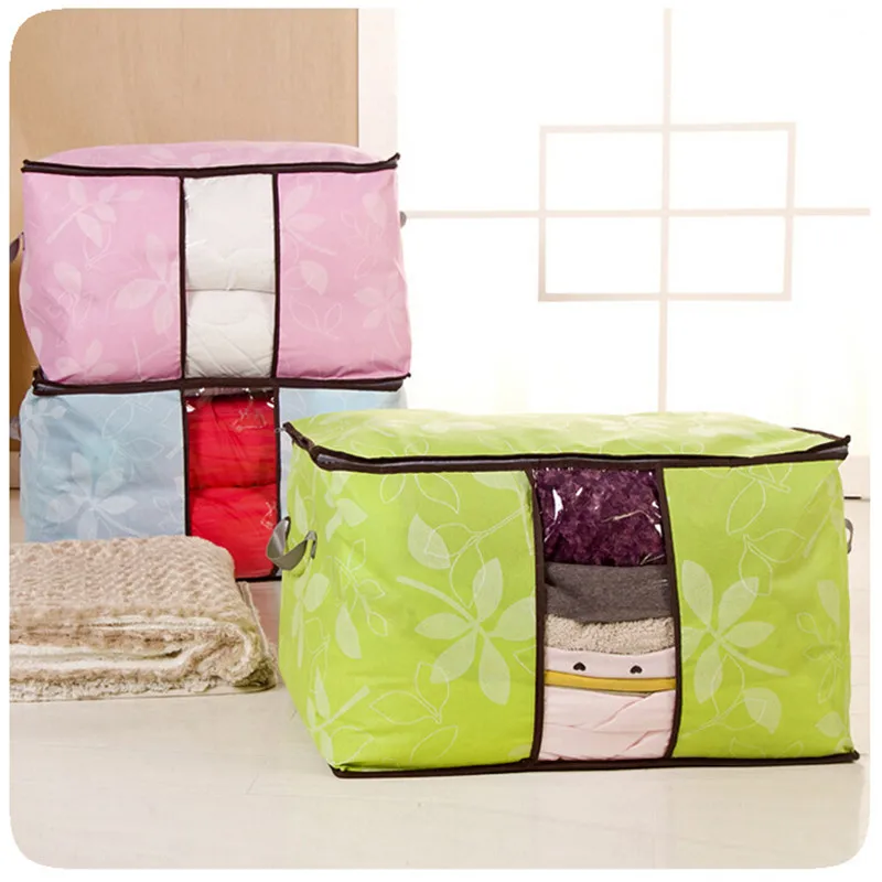 Home Closet Organization Quilt Storage Bag Nonwoven Transparent PVC Window Dustproof Moistureproof for Clothes Blanket Sheets
Home Closet Organization Quilt Storage Bag Nonwoven Transparent PVC Window Dustproof Moistureproof for Clothes Blanket Sheets