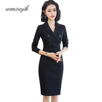 Fashion Staff Business Pencil Dress Long Sleeve Office Autumn Winter Black Bodycon Dresses Women Notched Neck Slim Work Dress
Fashion Staff Business Pencil Dress Long Sleeve Office Autumn Winter Black Bodycon Dresses Women Notched Neck Slim Work Dress