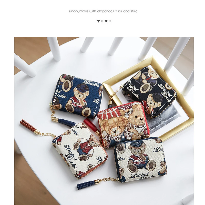 Women Embroidery Bear Patterns Wallet Lady Mini Coin Purses Wallet ID Credit Card Holder Zipper Fashion Bag For Girl Wholesale
Women Embroidery Bear Patterns Wallet Lady Mini Coin Purses Wallet ID Credit Card Holder Zipper Fashion Bag For Girl Wholesale