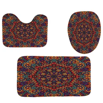 4Pcs Home Bathroom Decor Set Red Bohemian Style Pattern Toilet Seat Cover Bath Mat Set+ Waterproof Shower Curtain
4Pcs Home Bathroom Decor Set Red Bohemian Style Pattern Toilet Seat Cover Bath Mat Set+ Waterproof Shower Curtain